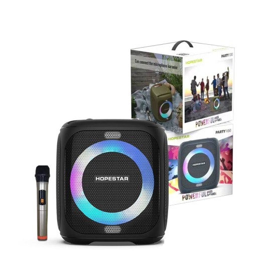 HOPESTAR MULTI-FUNCTION PORTABLE BLUETOOTH SPEAKER PARTY100 TF/PLAYBACK/FM/MP3/MP4/AUX 50W BLACK